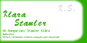 klara stamler business card